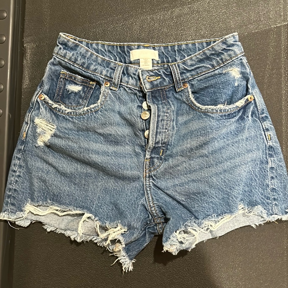 High waisted jean shorts